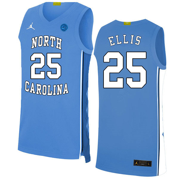 2020 Men #25 Caleb Ellis North Carolina Tar Heels College Basketball Jerseys Sale-Blue - Click Image to Close